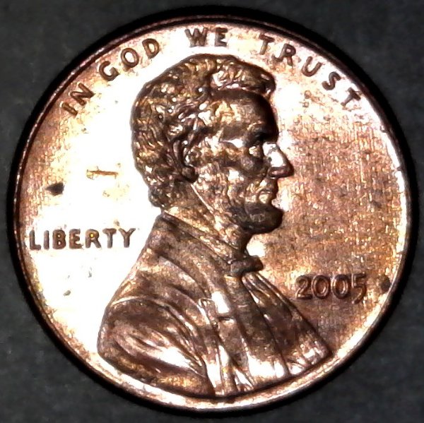 2005-P-Lincoln-Memorial-Cent-With-Nice-Column-Bar-DDR-Right-Side